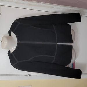 Boden blazer knit gray black neutral floral lining stretch lined B29